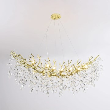 Zuma Line - Cable-suspended chandelier 14xG9/3,5W/230V 115x40 cm gold