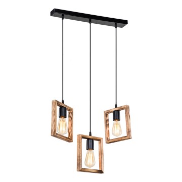 Zuma Line - Chandelier on a string 3xE27/20W/230V pine/black
