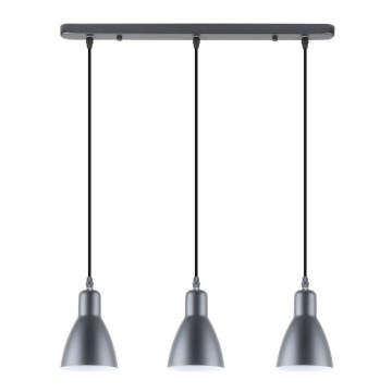 Zuma Line - Chandelier on a string 3xE27/40W/230V anthracite