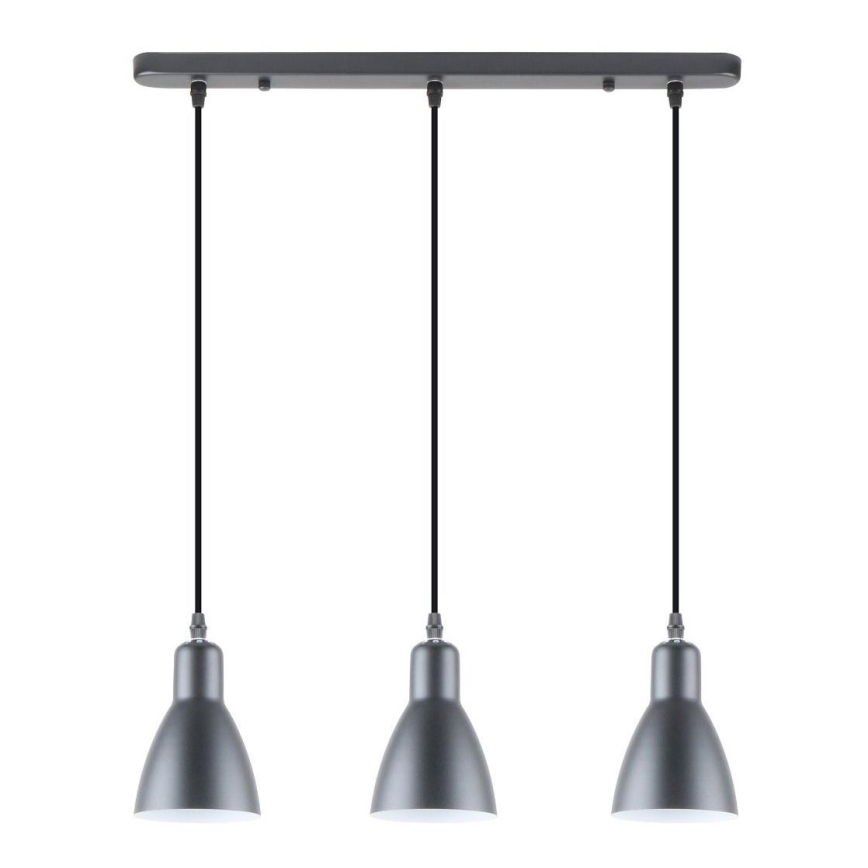 Zuma Line - Chandelier on a string 3xE27/40W/230V anthracite