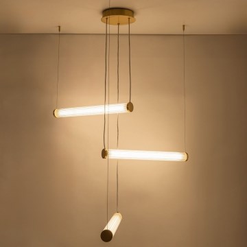 Zuma Line - Dimmable LED cable pendant light LED/64W/230V 2700-6500K gold + remote control