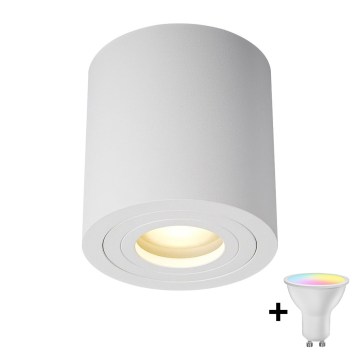 Zuma Line - Dimmable LED RGBW Bathroom Spotlight 1x GU10/4,8W/230V, IP44, White + Remote Control