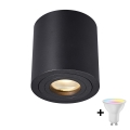 Zuma Line - Dimmable LED RGBW Bathroom Spotlight 1xGU10/6W/230V IP44, Black + Remote Control