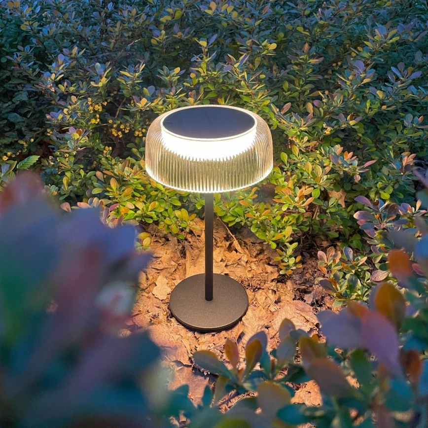 Zuma Line - LED Dimmable solar rechargeable table lamp LED/2,5W/2000 mAh IP44 black