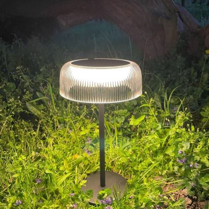 Zuma Line - LED Dimmable solar rechargeable table lamp LED/2,5W/2000 mAh IP44 black