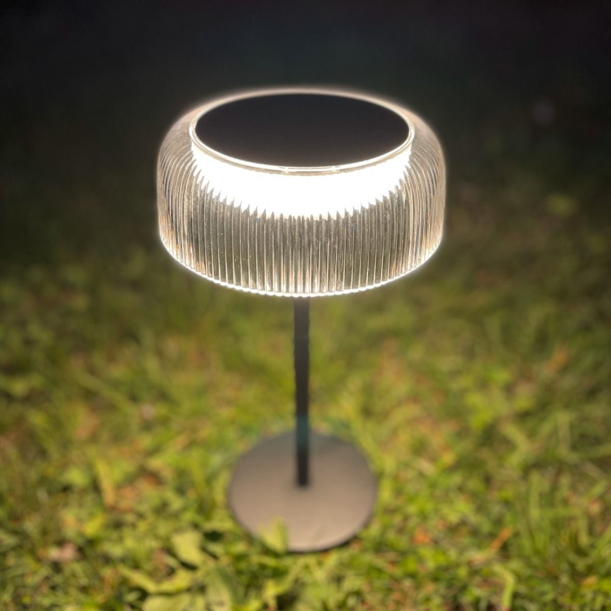 Zuma Line - LED Dimmable solar rechargeable table lamp LED/2,5W/2000 mAh IP44 black