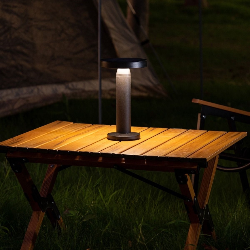 Zuma Line - LED Dimmable solar rechargeable table lamp LED/2W/2000 mAh IP44 black