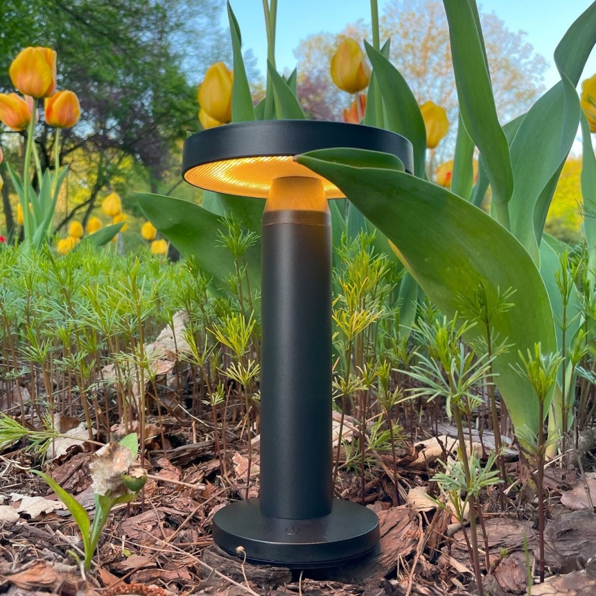 Zuma Line - LED Dimmable solar rechargeable table lamp LED/2W/2000 mAh IP44 black