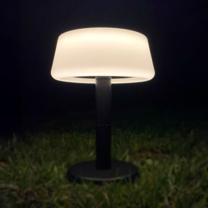 Zuma Line - LED Dimmable solar rechargeable table lamp LED/2,2W/2000 mAh IP44 black