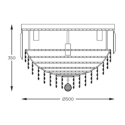 Zuma Line - Ceiling light 7xE14/40W/230V d. 50 gold