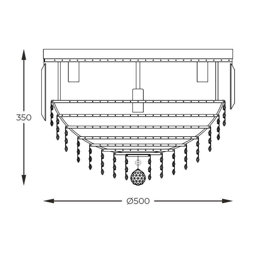 Zuma Line - Ceiling light 7xE14/40W/230V d. 50 gold