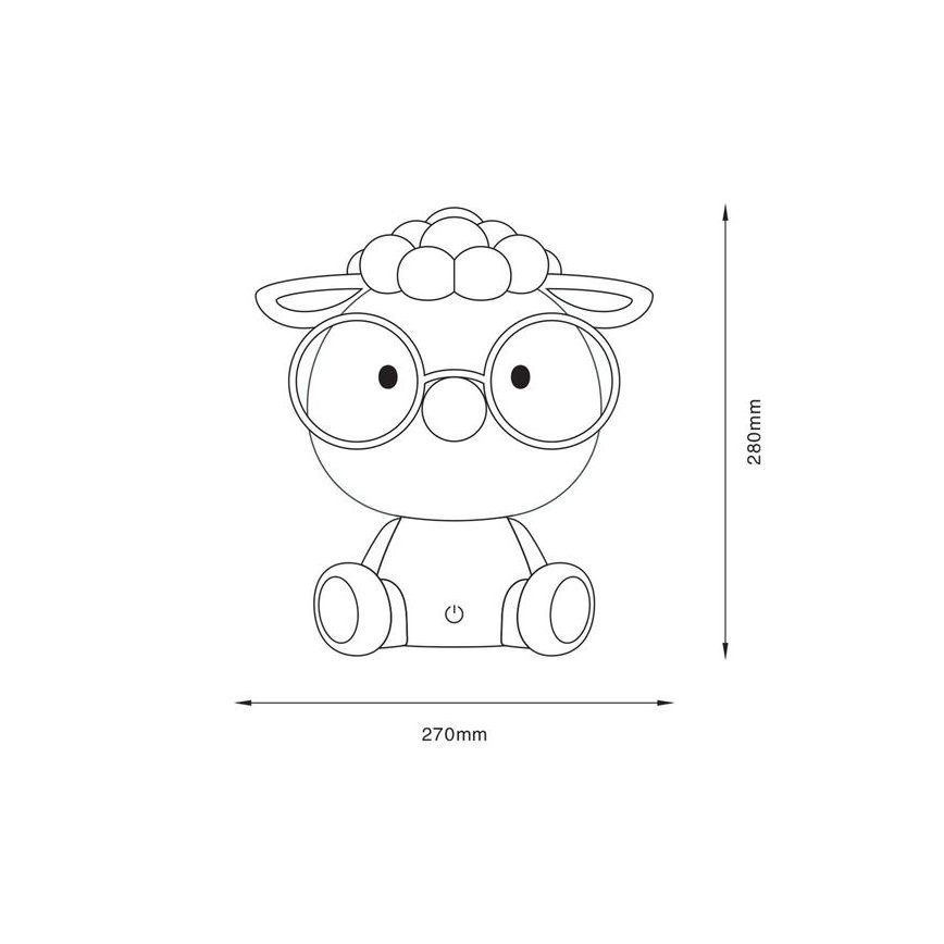 Zuma Line - LED Dimmable children's touch table lamp LED/3W/230V sheep pink