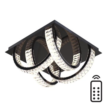 Zuma Line - LED Dimmable crystal ceiling light LED/23,5W/230V 2700-6000K black + remote control