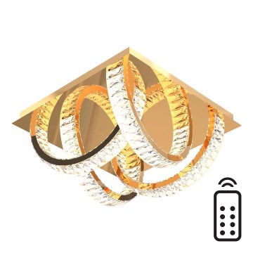 Zuma Line - LED Dimmable crystal ceiling light LED/23,5W/230V 2700-6000K gold + remote control