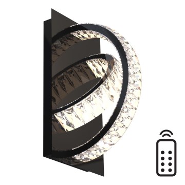 Zuma Line - LED Dimmable crystal wall light LED/18W/230V 2700-6000K black + remote control