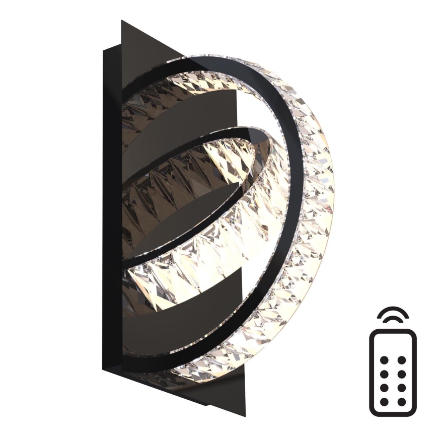 Zuma Line - LED Dimmable crystal wall light LED/18W/230V 2700-6000K black + remote control