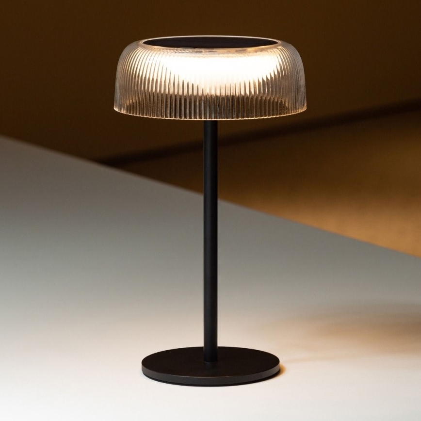 Zuma Line - LED Dimmable solar rechargeable table lamp LED/2,5W/2000 mAh IP44 black
