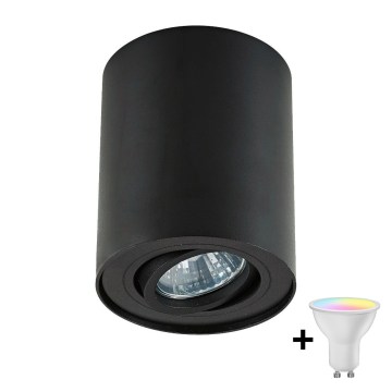 Zuma Line - LED RGBW Dimmable Spotlight 1x GU10 / 4,8W / 230V, Black + Remote Control