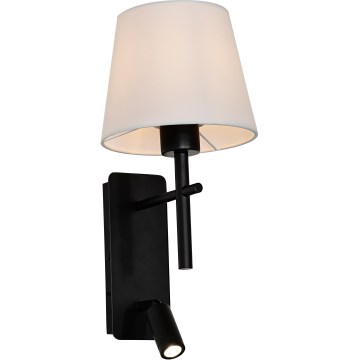 Zuma Line - LED Wall Lamp 1xE27/40W/230V + LED/2,5W black/white