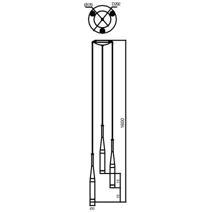 Zuma Line - Chandelier on a string 3xG9/40W/230V