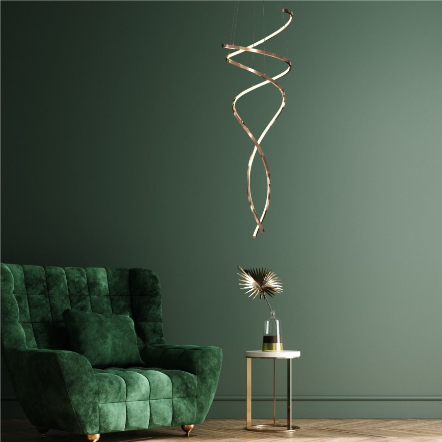 Zuma Line - LED Dimmable chandelier on a string LED/68W/230V 3000/4000/6000K Rose gold + remote control