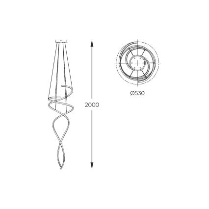 Zuma Line - LED Dimmable chandelier on a string LED/68W/230V 3000/4000/6000K Rose gold + remote control