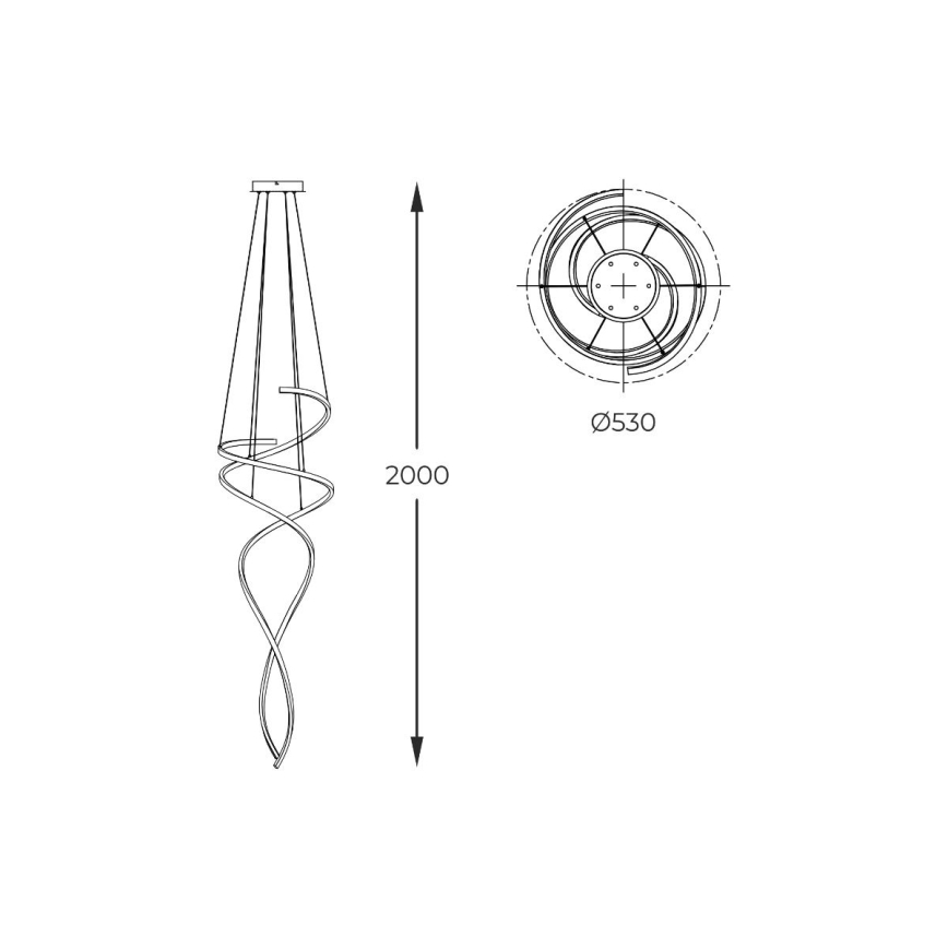 Zuma Line - LED Dimmable chandelier on a string LED/68W/230V 3000/4000/6000K Rose gold + remote control
