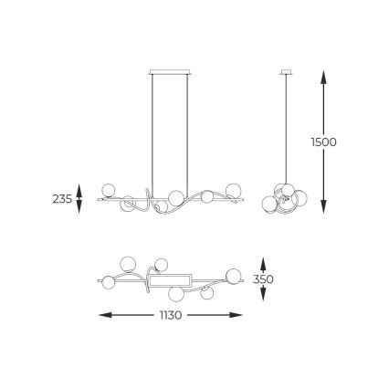 Zuma Line - Chandelier on a string 6xG9/3,5W/230V black
