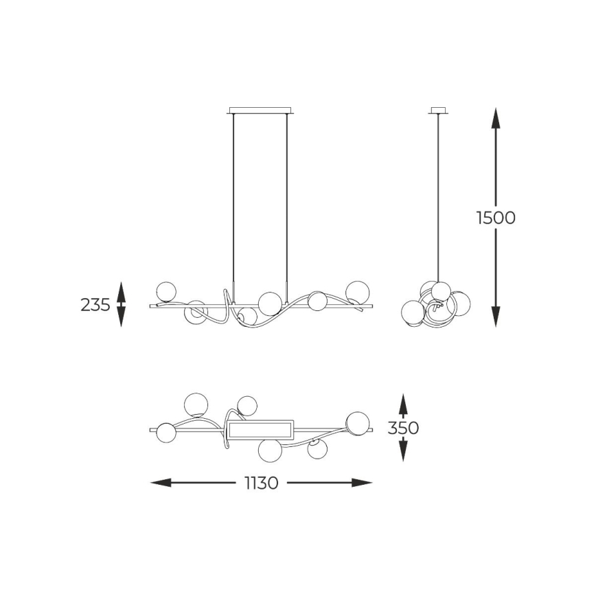 Zuma Line - Chandelier on a string 6xG9/3,5W/230V black