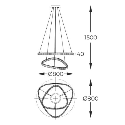 Zuma Line - LED Dimmable crystal chandelier on a string LED/36W/230V 2700-6000K + remote control