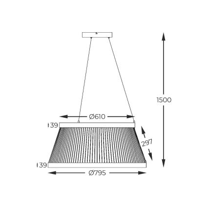 Zuma Line - LED Dimmable chandelier on a string LED/53W/230V 2700-6000K black + remote control