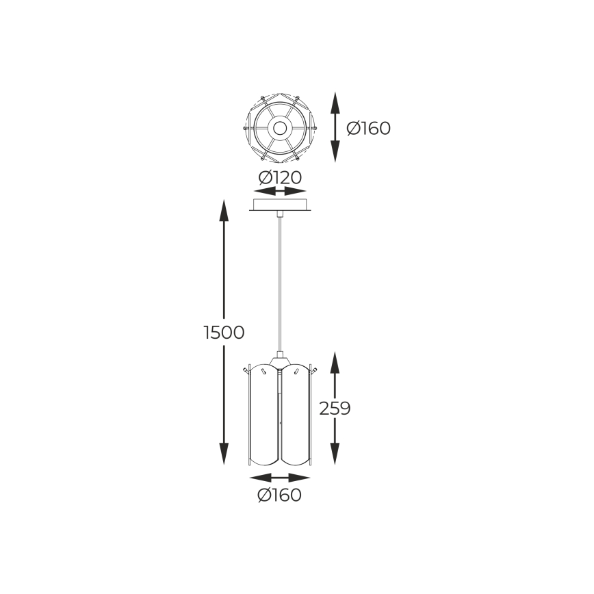 Zuma Line - Chandelier on a string 1xE14/40W/230V black