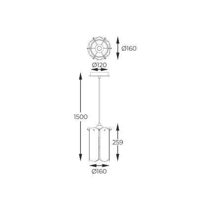 Zuma Line - Chandelier on a string 1xE14/40W/230V gold