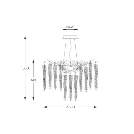Zuma Line - Chandelier on a string 8xG9/3,5W/230V gold