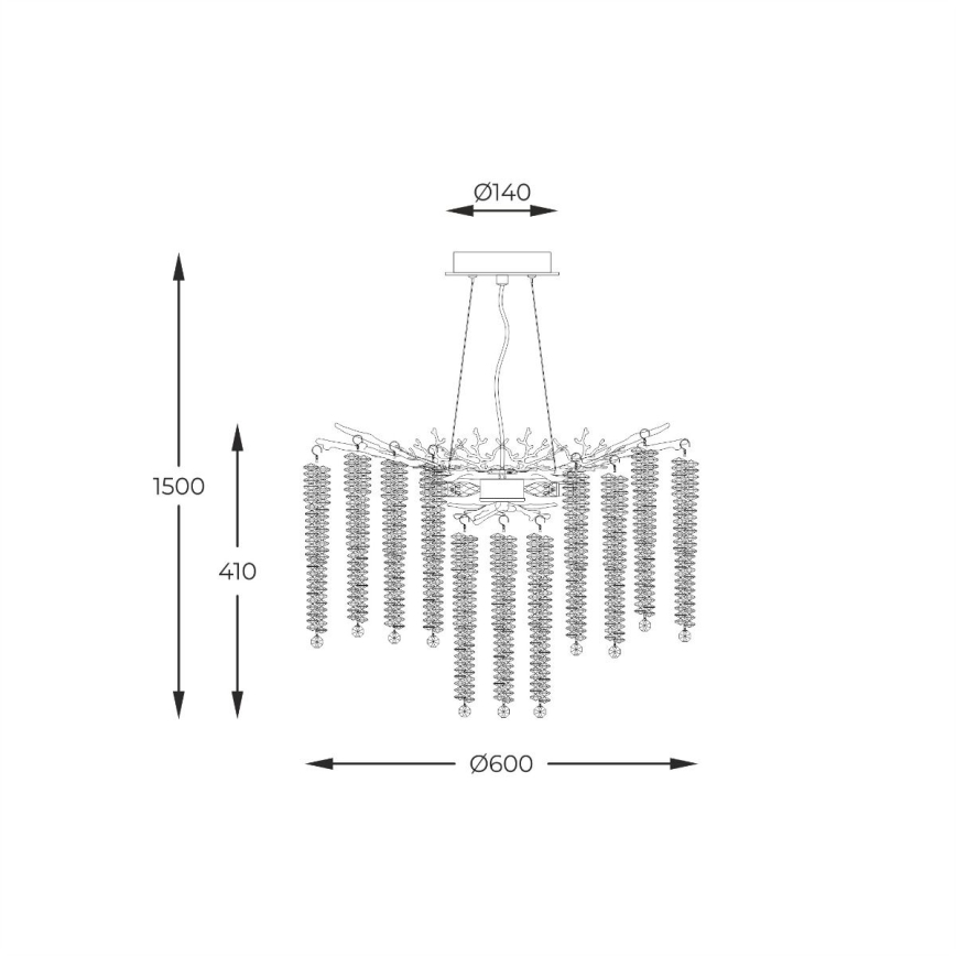 Zuma Line - Chandelier on a string 8xG9/3,5W/230V gold