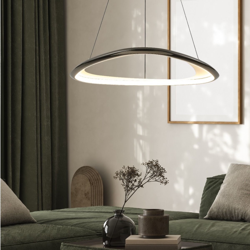 Zuma Line - LED Dimmable chandelier on a string LED/34W/230V 3000K black shiny chrome