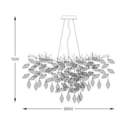 Zuma Line - Chandelier on a string 10xG9/3,5W/230V shiny chrome
