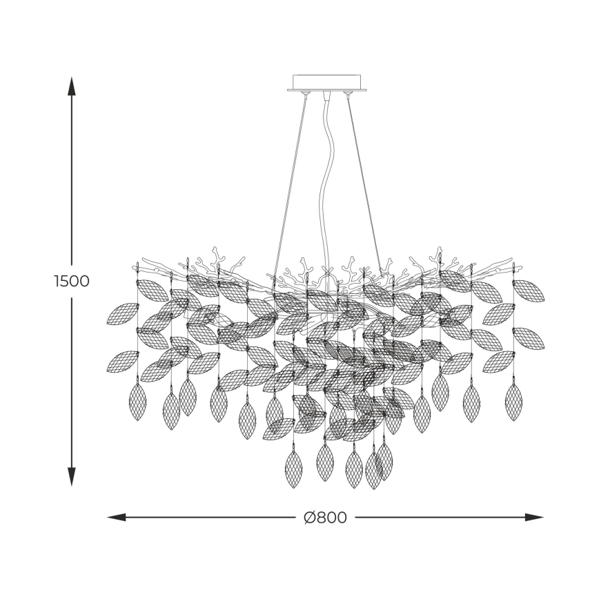 Zuma Line - Chandelier on a string 10xG9/3,5W/230V shiny chrome
