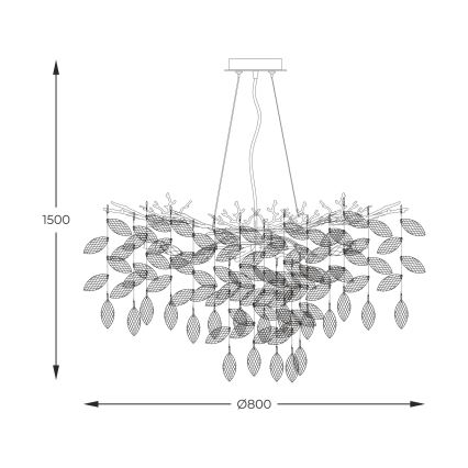 Zuma Line - Chandelier on a string 10xG9/3,5W/230V gold