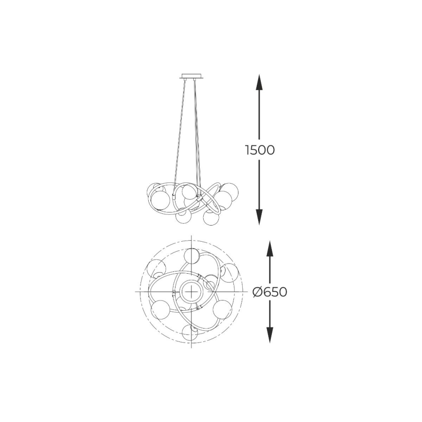 Zuma Line - Chandelier on a string 8xG9/3,5W/230V black