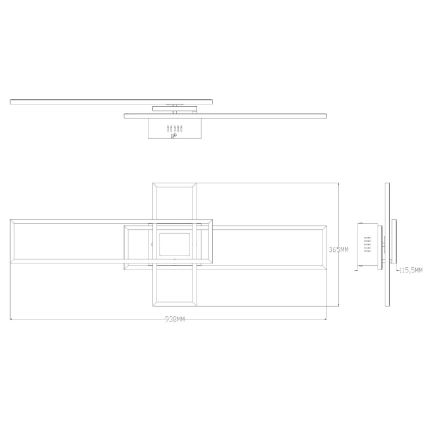 Zuma Line - LED Dimmable ceiling light LED/55W/230V 3000-6000K black + remote control