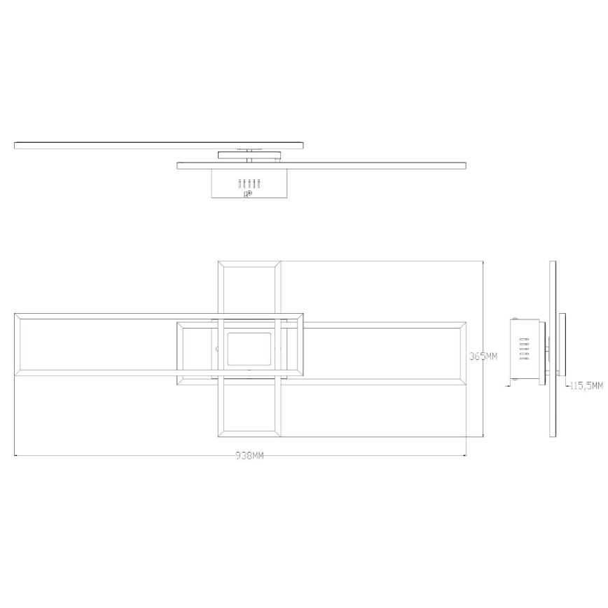 Zuma Line - LED Dimmable ceiling light LED/55W/230V 3000-6000K black + remote control