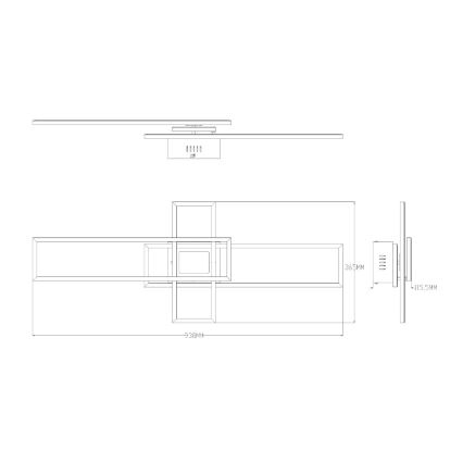 Zuma Line - LED Dimmable ceiling light LED/55W/230V 3000-6000K black/gold + remote control