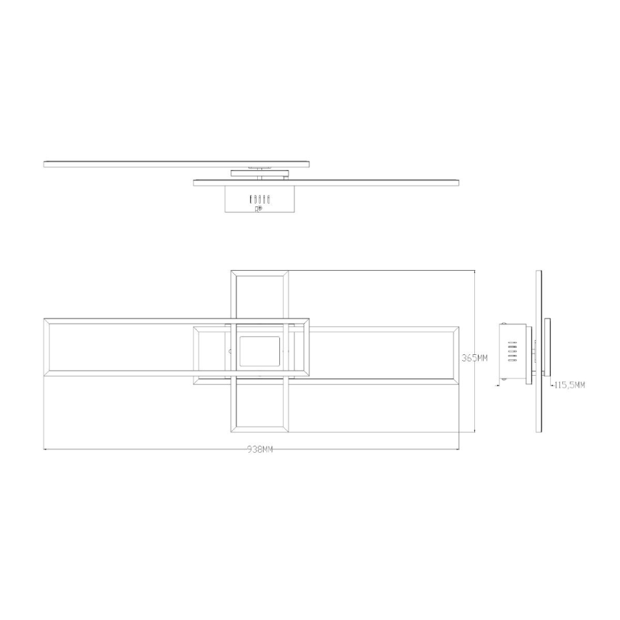 Zuma Line - LED Dimmable ceiling light LED/55W/230V 3000-6000K black/gold + remote control