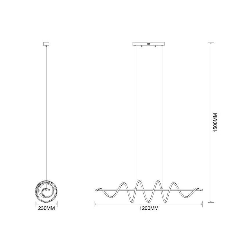 Zuma Line - LED pendant light on cable, LED/60W/230V, black