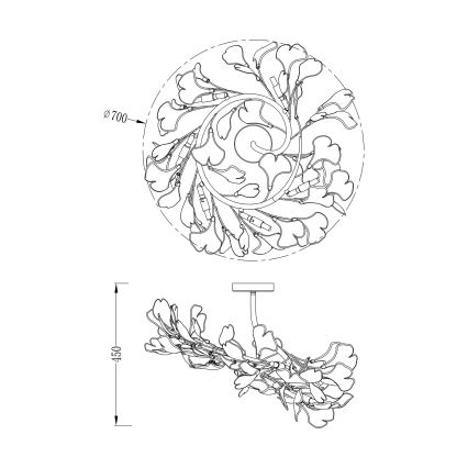 Zuma Line - Flush-mount chandelier 6xG9/42W/230V Ø 70 cm gold