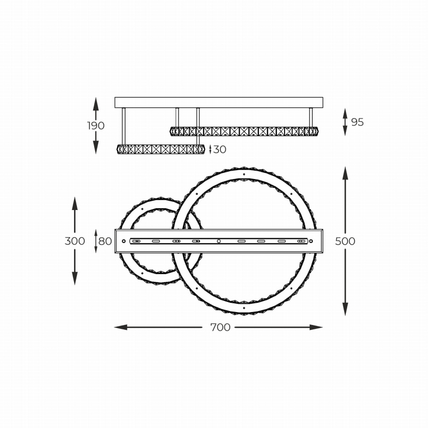 Zuma Line - Dimmable LED ceiling light LED/36W/230V gold