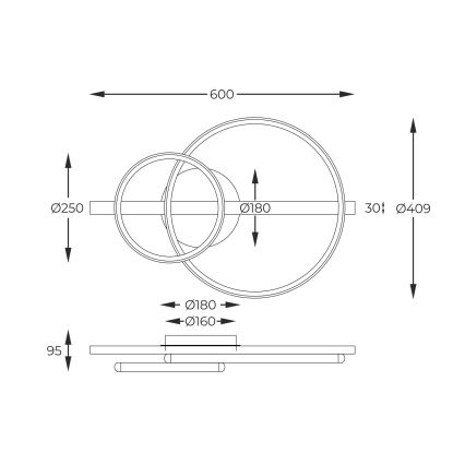 Zuma Line - LED Dimmable surface-mounted chandelier LED/17W/230V