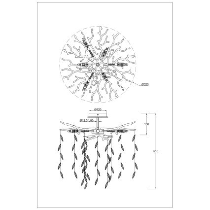 Zuma Line - Flush-mount chandelier 6xG9/3.5W/230V Ø 50 cm gold