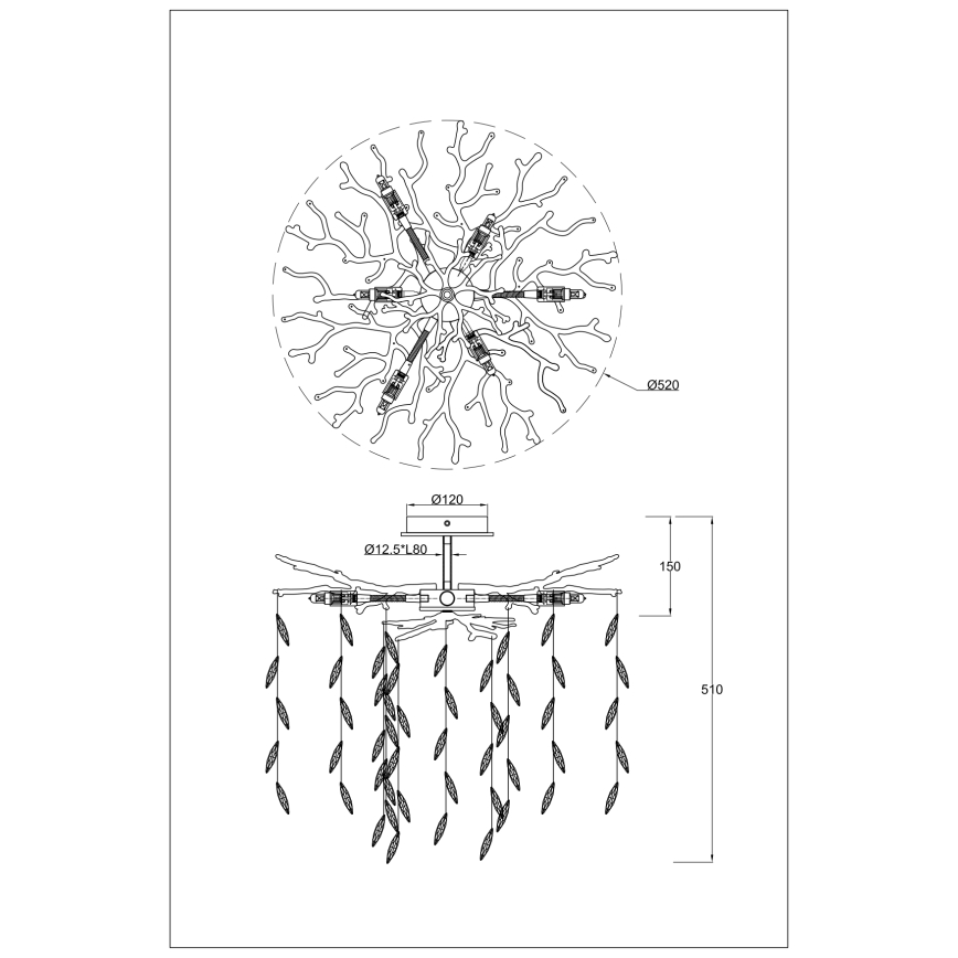 Zuma Line - Flush-mount chandelier 6xG9/3.5W/230V Ø 50 cm gold